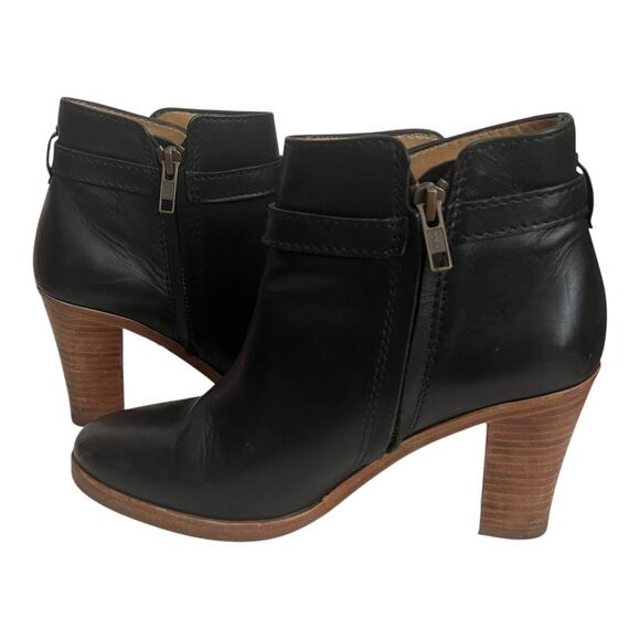 A.P.C. Black Buckle Heeled Ankle Boots Size 37 - Picture 4 of 13
